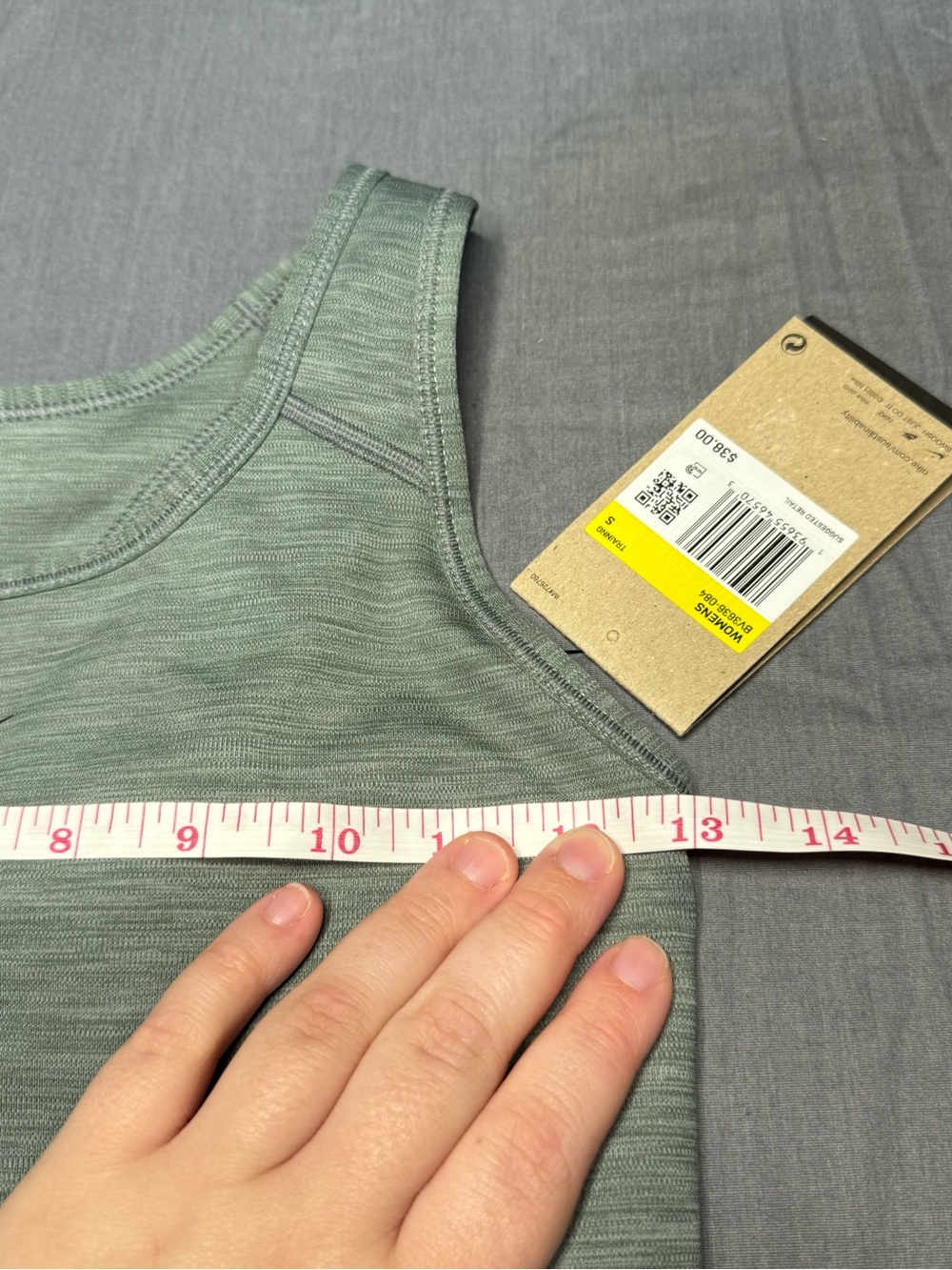 Nike Women's Gray Racerback Sports Bra with Black Swoosh - Picture 4 of 5